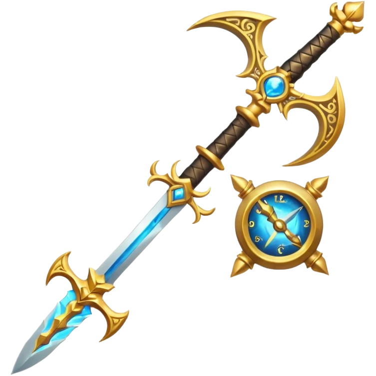 mouse cursor for 'Aeonrith' game, fantasy, sword and magic, time rift theme, emoji style emoji