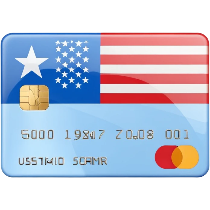 credit card with us flag emoji