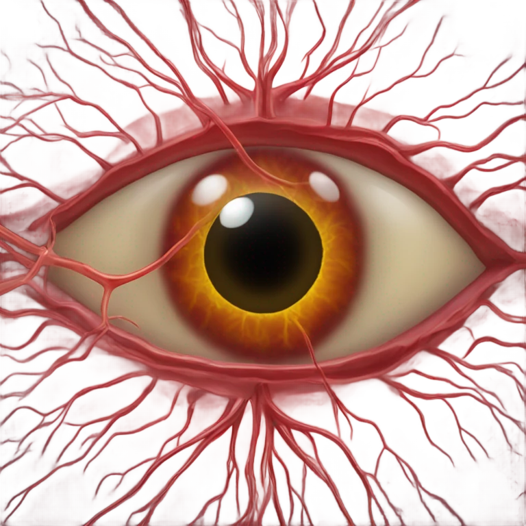 Retina blood vessels with optic nerve emoji