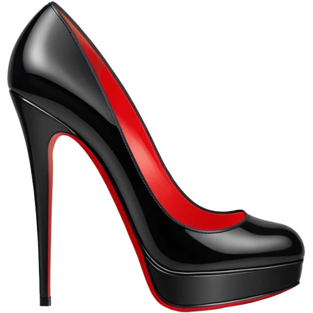 High heel black patent louboutin emoji