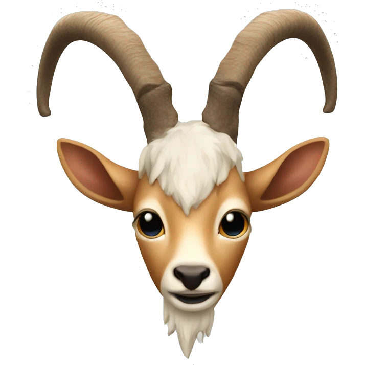 Faun head with goat ears and roe deer antler emoji