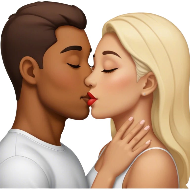 Hombre y mujer besándose emoji