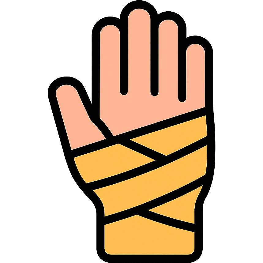 colored bandaged hand icon emoji