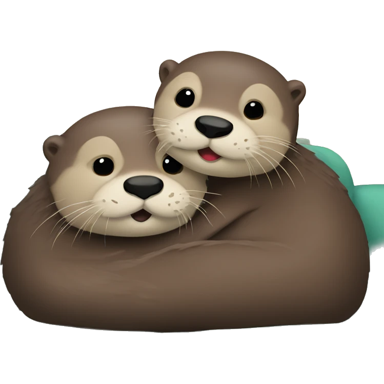two otters cuddling on the couch emoji