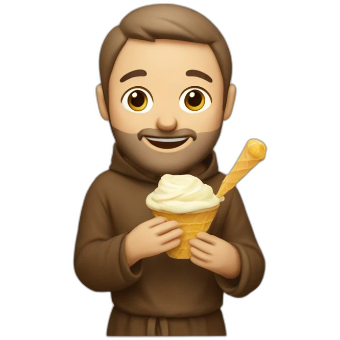 Francis of Assisi eating gelato emoji