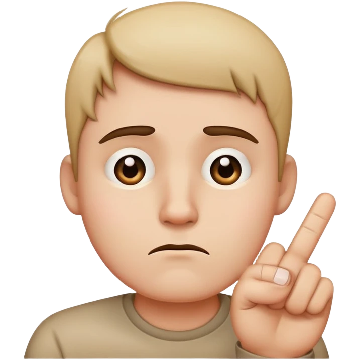 Middle finger sad face side eye emoji