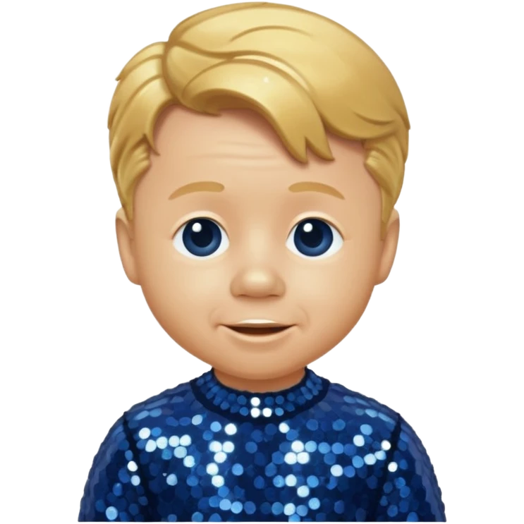 Mickey Rooney with golden blonde hair, dark blue sequin outfit emoji