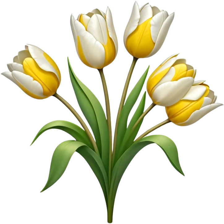 White and yellow tulips  emoji