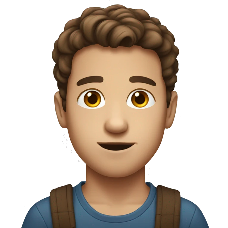 brown haired boy portrait without wrinkles  emoji
