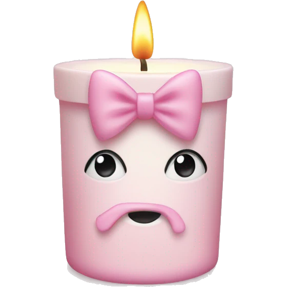 vanilla scented candle in light pink bow emoji