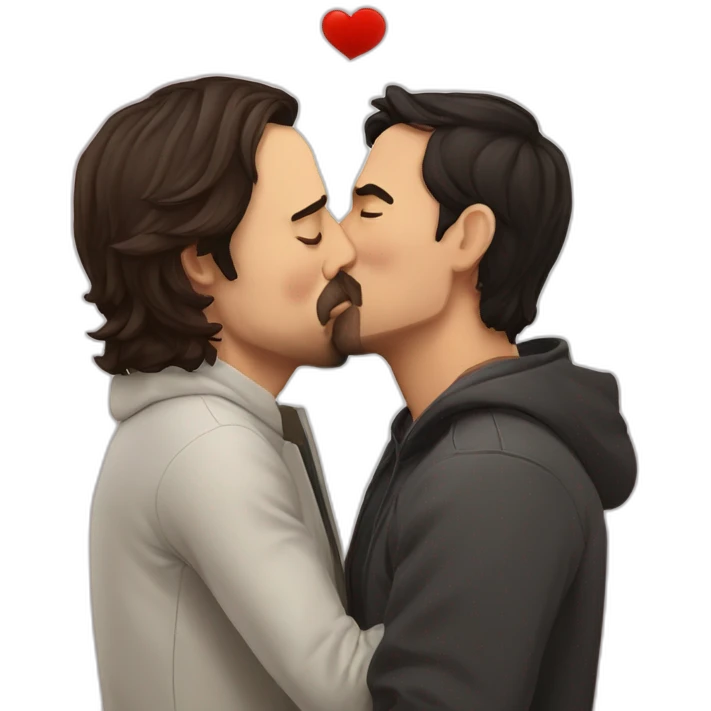 pablo iglesias and pedro sanchez kissing emoji