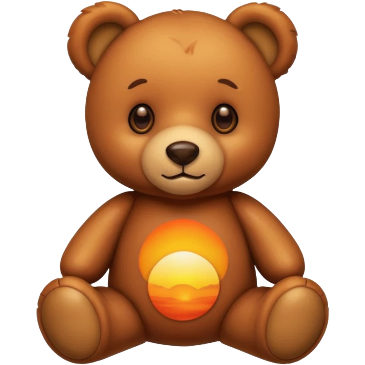 Teddy bear and sunset emoji