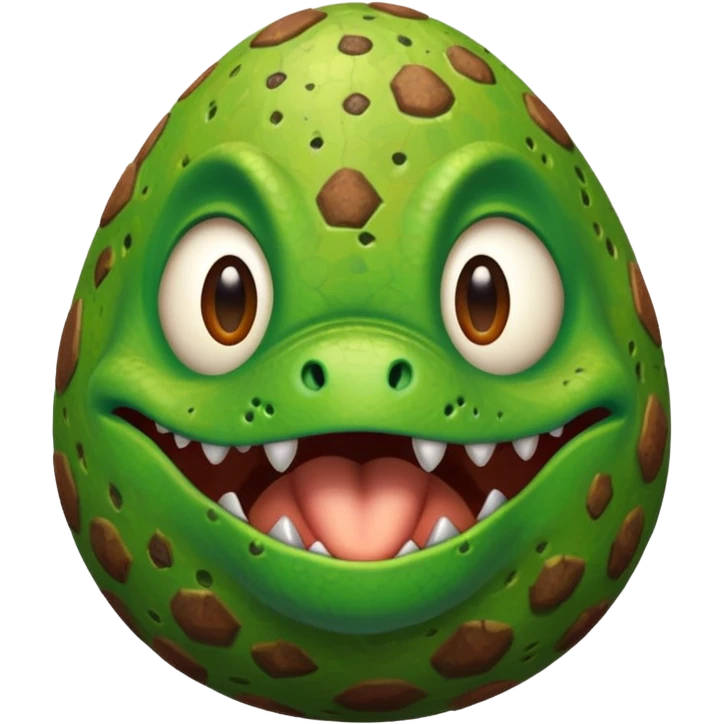 Crazy dog with Dino egg emoji