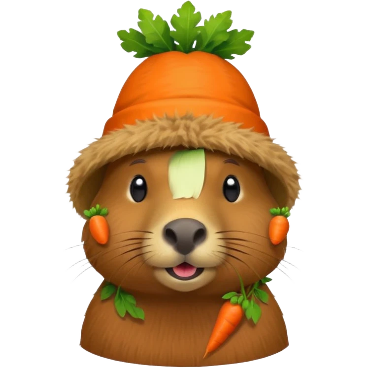 capybara wear carrot hat emoji