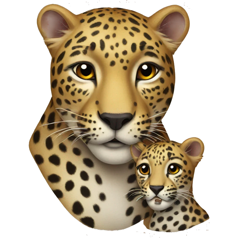 Leopard with cub  emoji