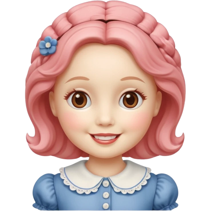 Vintage doll smiling emoji