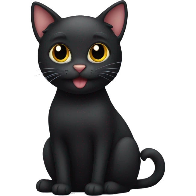 Black cat make heart  emoji