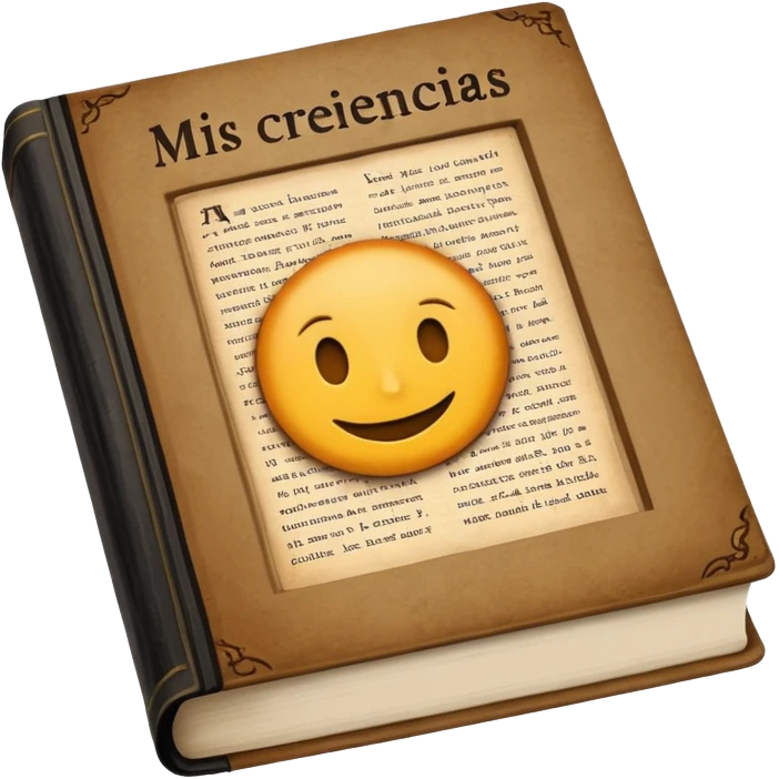 a book with the name "mis creenciasde siempre" emoji