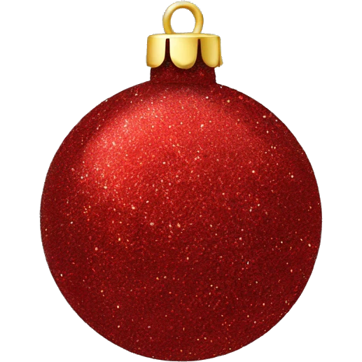 Red glitter Christmas bauble emoji