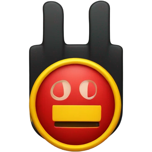 Black and red rectangle with yellow circle  emoji