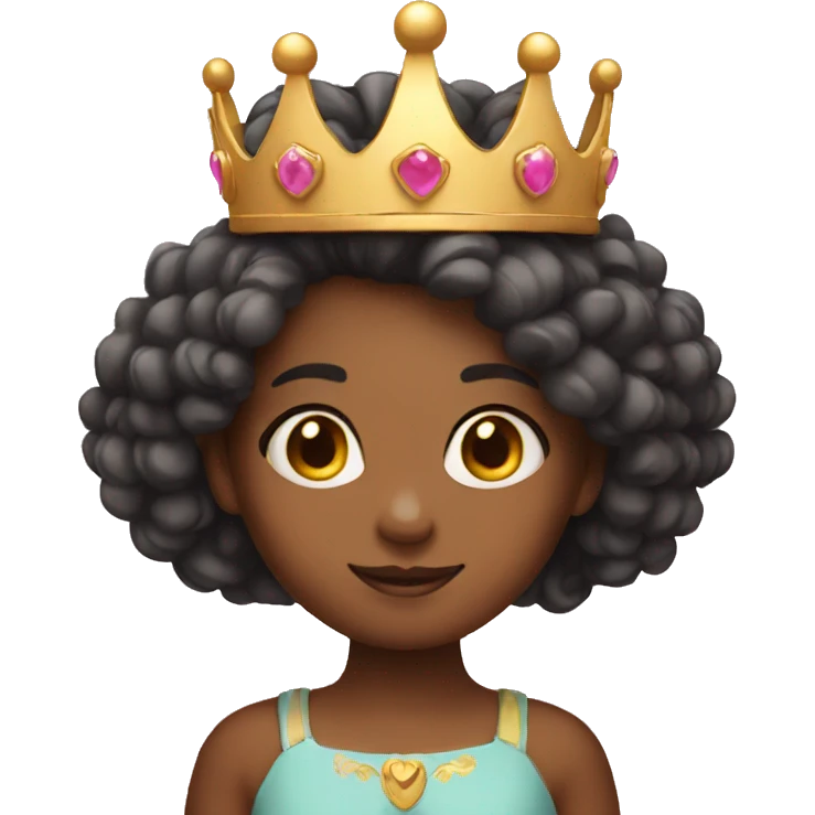 Cute little girl with crown on her head emoji