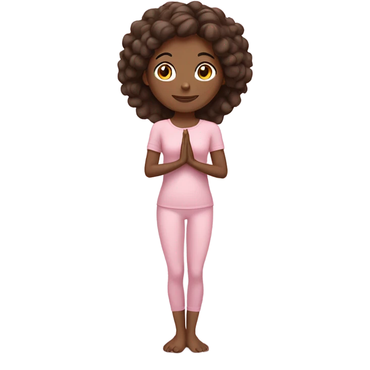 Brunette yoga girl light pink clothes  emoji