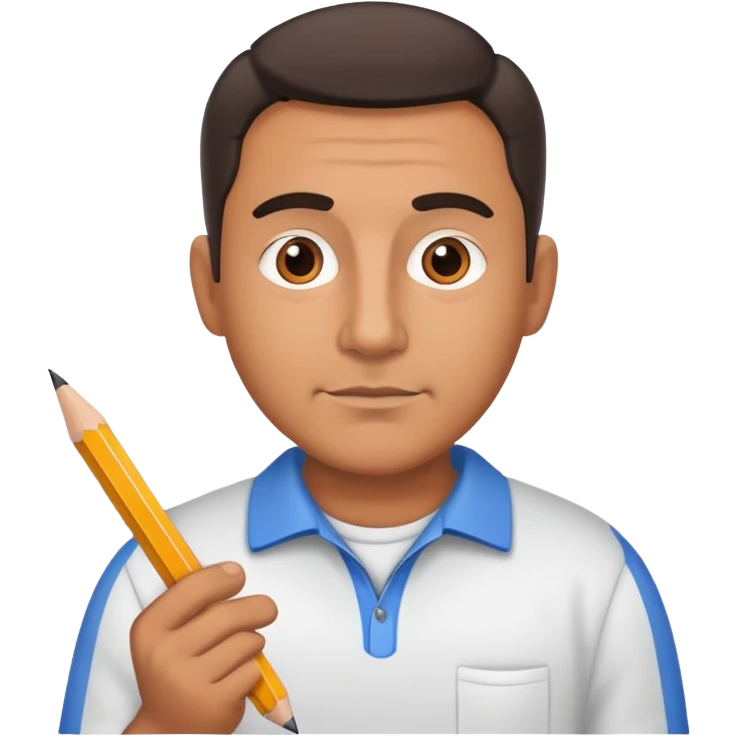 Hispanic dad with a pencil in hand emoji