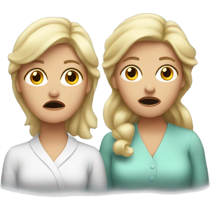 Three white women shocked emoji