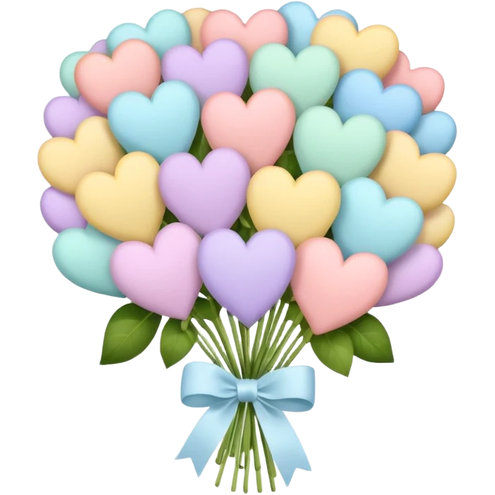 pastel heart bouquet emoji