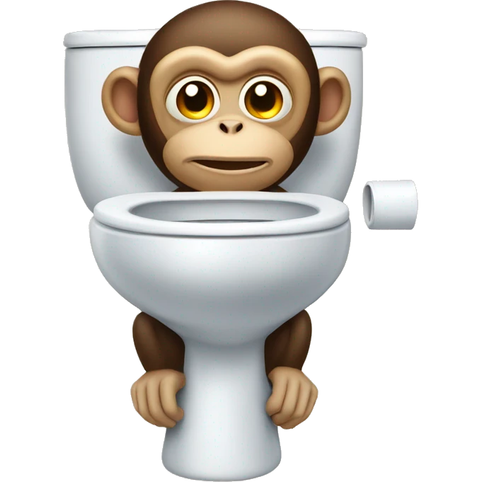monkey in the body of a toilet emoji