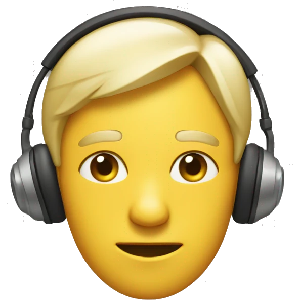 nodding head with headphones on emoji
