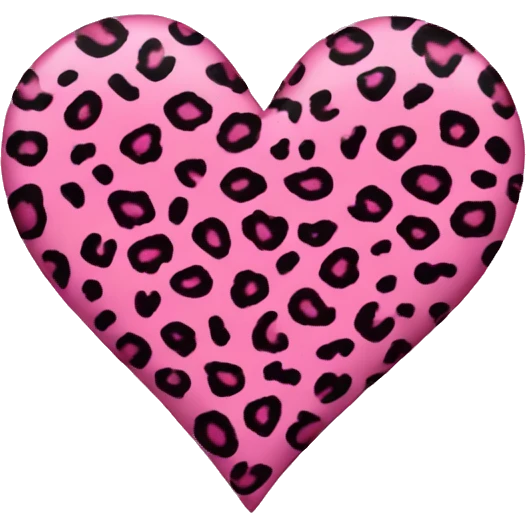 Pink leopard print heart  emoji