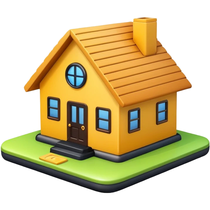 A smart home AI system emoji with a house icon and AI chip, modern design emoji
