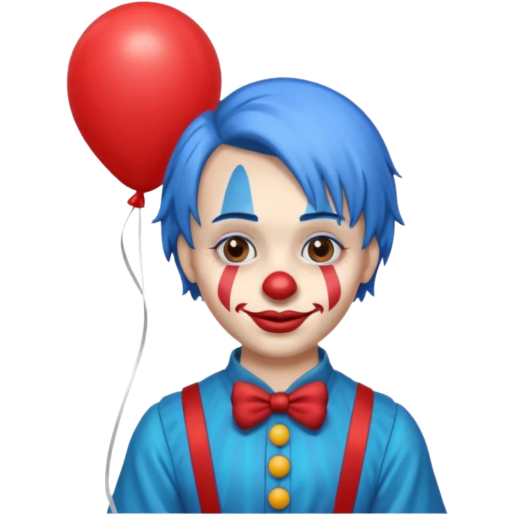 circus clown blue hair with balloon emoji