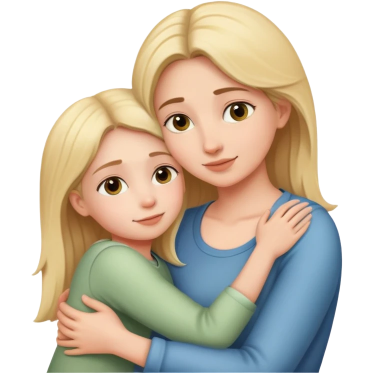 a girl hugging her mother emoji