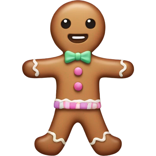 Pastel gingerbread man emoji