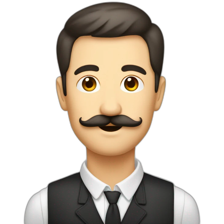 homme petite moustache en rectangle levant le bras droit en l’air emoji