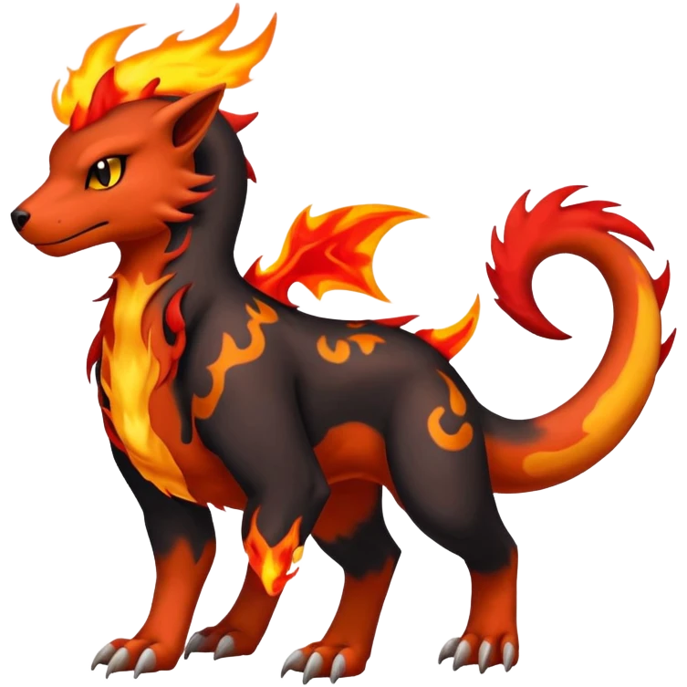 Houndoom-Charmeleon-Fakémon-hybrid-creature (full body)  emoji