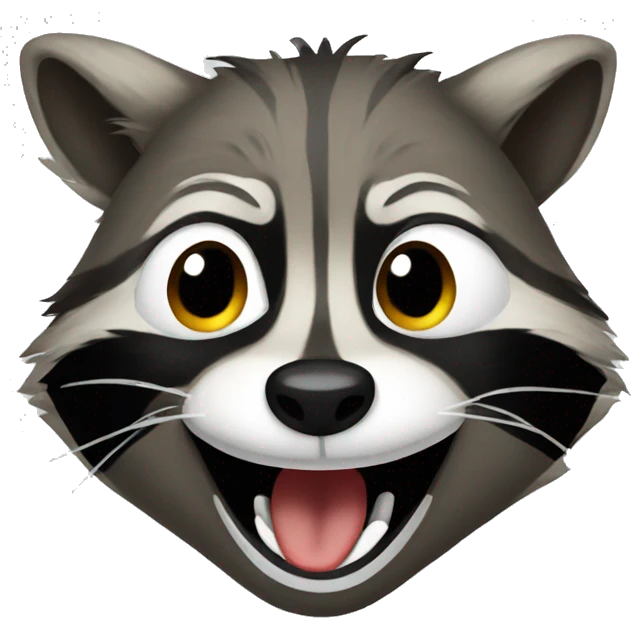 Raccoon laughing with tears emoji