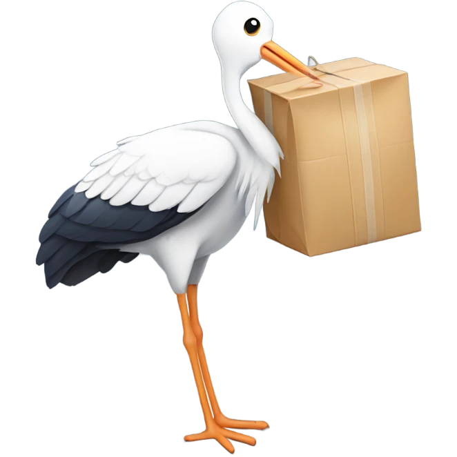 Stork carrying package  emoji