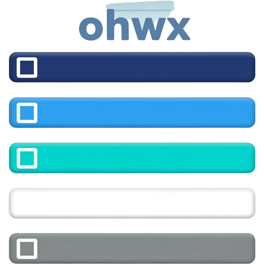 paper list of planning with pen, colors include: Dark blue, Deep blue, Sky blue, Sea turquoise, Sky white, Coastal grey emoji