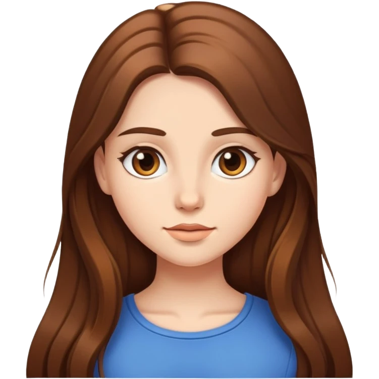 девушка с длинными коричневыми волосами  emoji