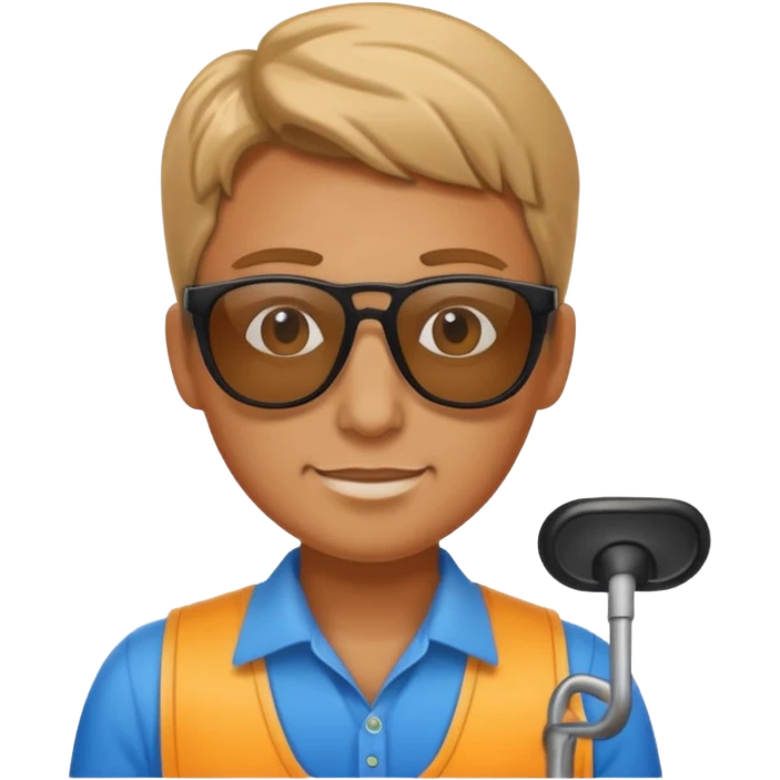 Cashier wearing sunglasses emoji