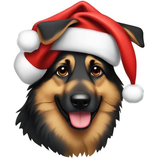 german sheppard with santa hat emoji