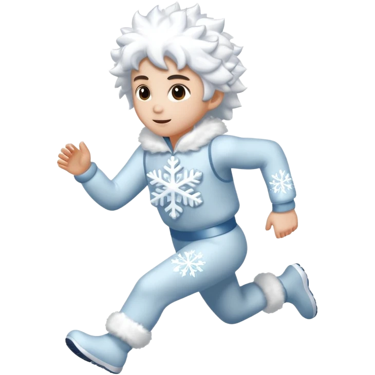Someone running in a snowflake costume emoji