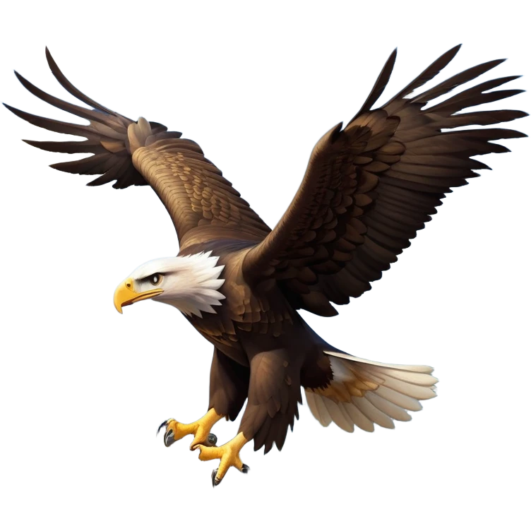 cinematic-eagle-realistic-full-body-soaring-emoji,-massive-wings-spread-wide-against-the-open-sky,-sharp-beak-curved-and-powerful,-piercing-golden-eyes-scanning-the-land-below,-strong-feathered-legs-tucked-tight,-dark-brown-feathers-contrasting-against-the-clouds,-simplified-yet-realistic-focused-features,-highly-detailed,-glowing-with-a-regal-majestic-glow emoji