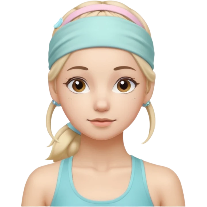 Yoga girl with pastel band emoji