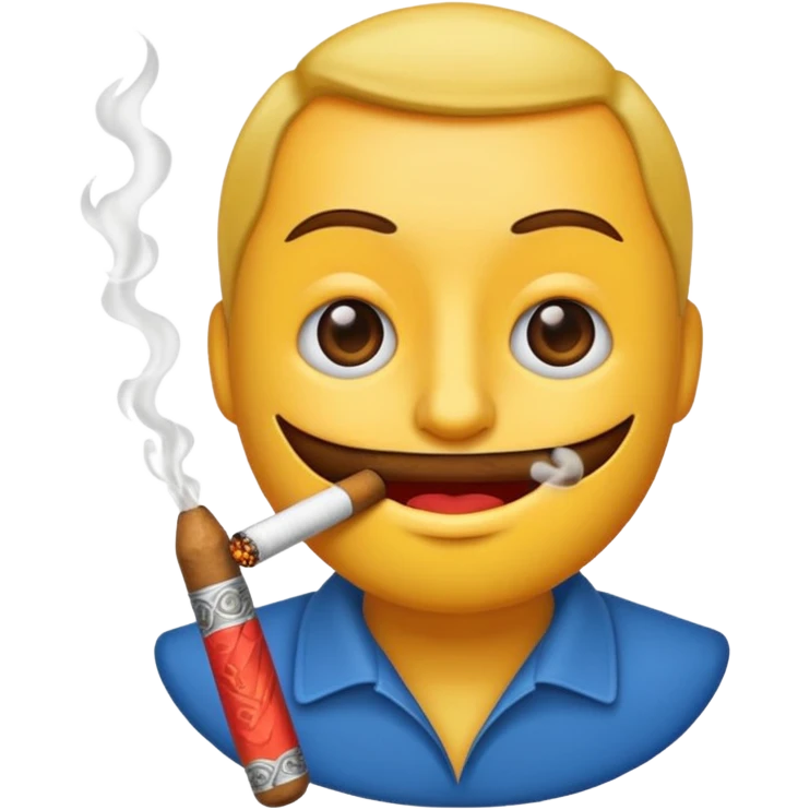 Pon este emoji  🫩 con un cigarro en la boca emoji