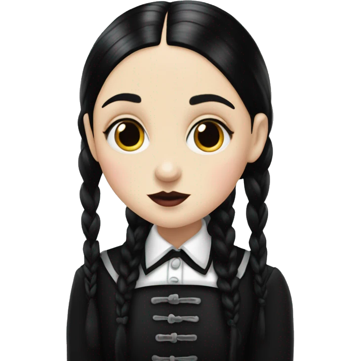 Realistic Wednesday addams kissing sweetly emoji