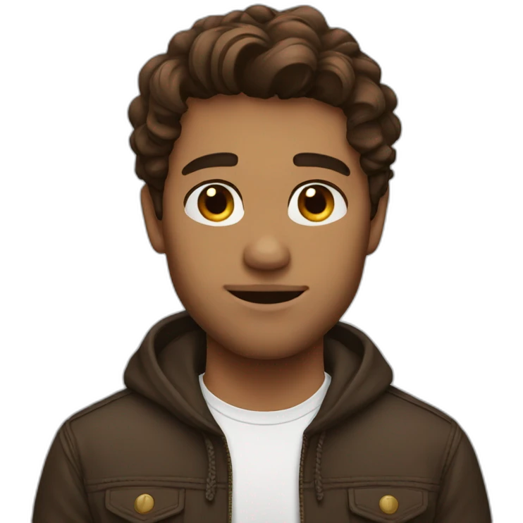 brown hair beautiful man emoji